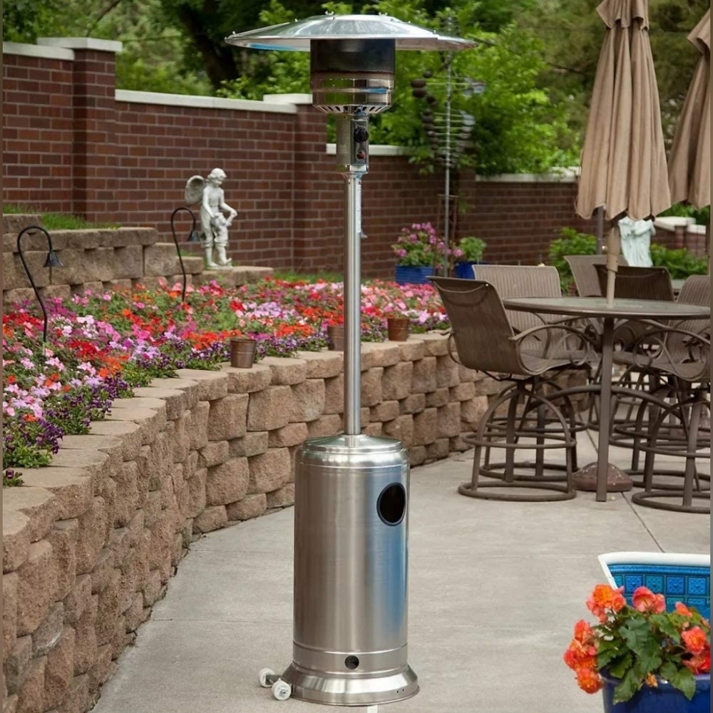Hampton Bay 87-inch Outdoor Propane Patio Heater in Stainless Steel Finish
